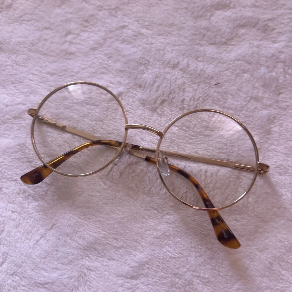 Men or Women OVERSIZED RETRO Style Clear Lens EYE GLASSES Large Round Gold Frame